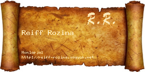 Reiff Rozina névjegykártya
